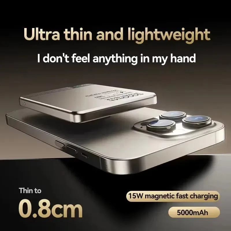 10000mAh Magnetic Wireless Power Bank 20W PD Fast Charge Qi2 MagSafe-Compatible Portable Charger