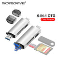 USB-C Multi Card Reader Hub — 3/5/6-in-1 SD & microSD (TF) + USB 2.0/3.0 Adapter, Up to 6 Slots