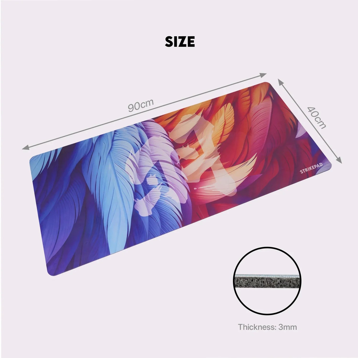 Holographic Gaming Mouse Pad 490 x 420 x 3 mm (19.3 x 16.5 x 0.12 in) Waterproof No-Edge Stitching