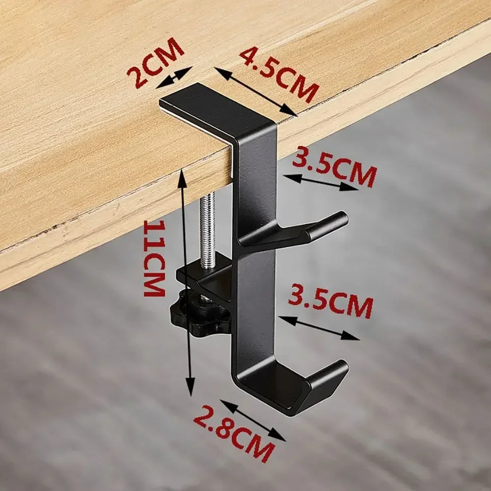 Multi-Functional Table-Side Headphone Hanger and Storage Rack, Universal Metal Headset Holder for Over-Ear & Gaming Headphones