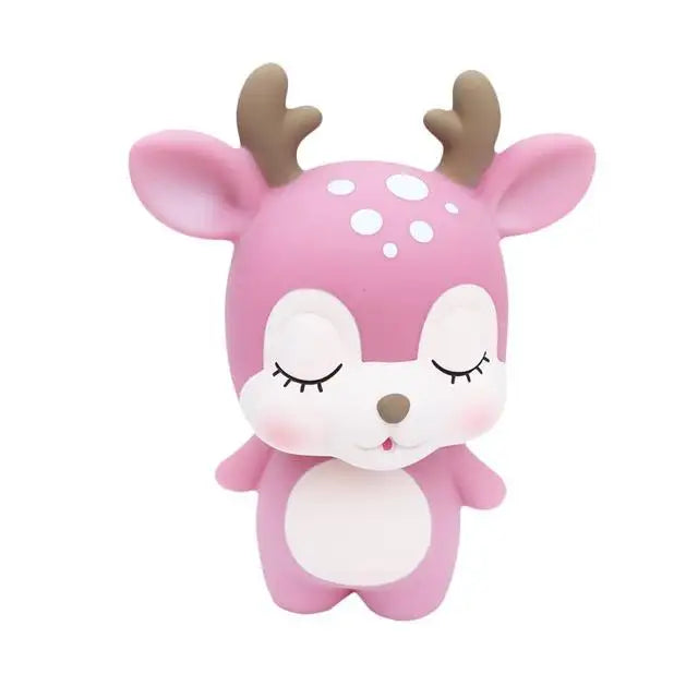 Cute Cartoon Deer Piggy Bank - Vinyl Coin Bank Money Jar, Large Savings Box (7.6 x 6.06 x 3.94 in | 19.3 x 15.4 x 10 cm)