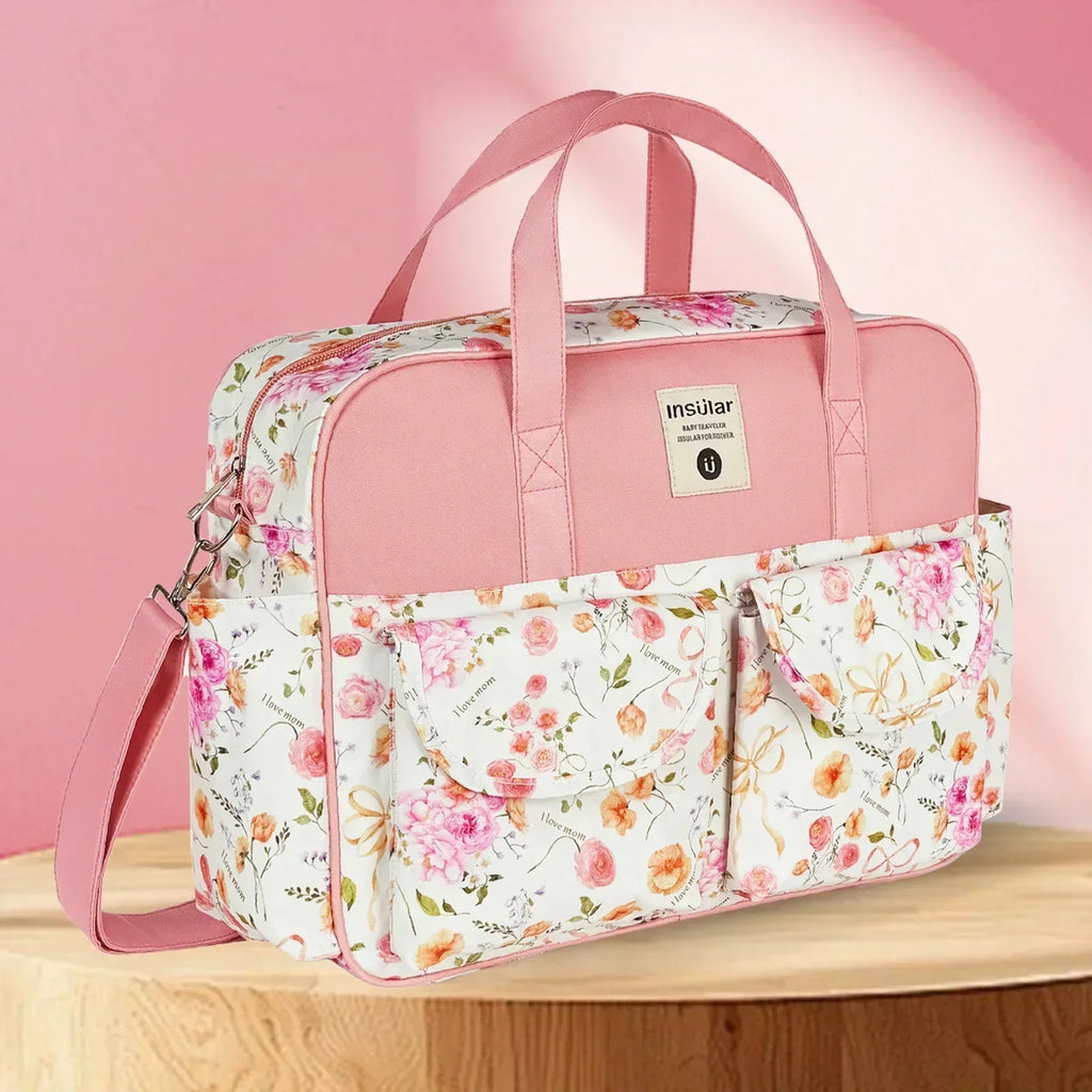 Large Capacity Waterproof Mommy Diaper Bag - Wide-Opening Travel Messenger Crossbody Nappy Bag with Organizer