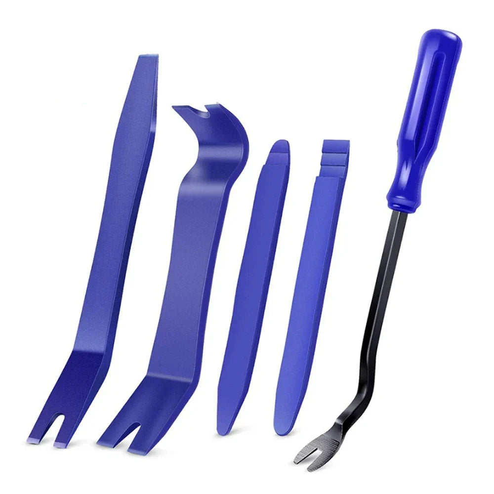 5-Piece Auto Trim Removal Tool Kit - No-Scratch Plastic Pry Tools for Interior Door Panels & Fastener Clips