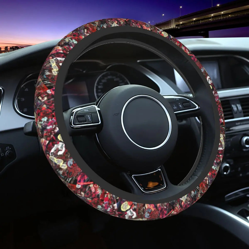 Kawaii Manga Steering Wheel Cover Soft Universal Fit 37-38 cm (14.5-15 in) Car Protector