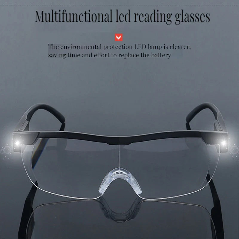 2.5x Headband Magnifier with 2 LED Lights — Hands-Free Reading & Repair Magnifying Glasses (Acrylic Lens)