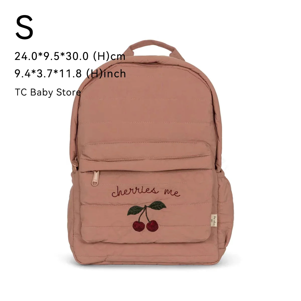 Cherry Parent-Child Kids Backpack — Kindergarten School Bag (Small & Large S/L) Lightweight Cotton Travel Bag for Boys, Girls & Moms