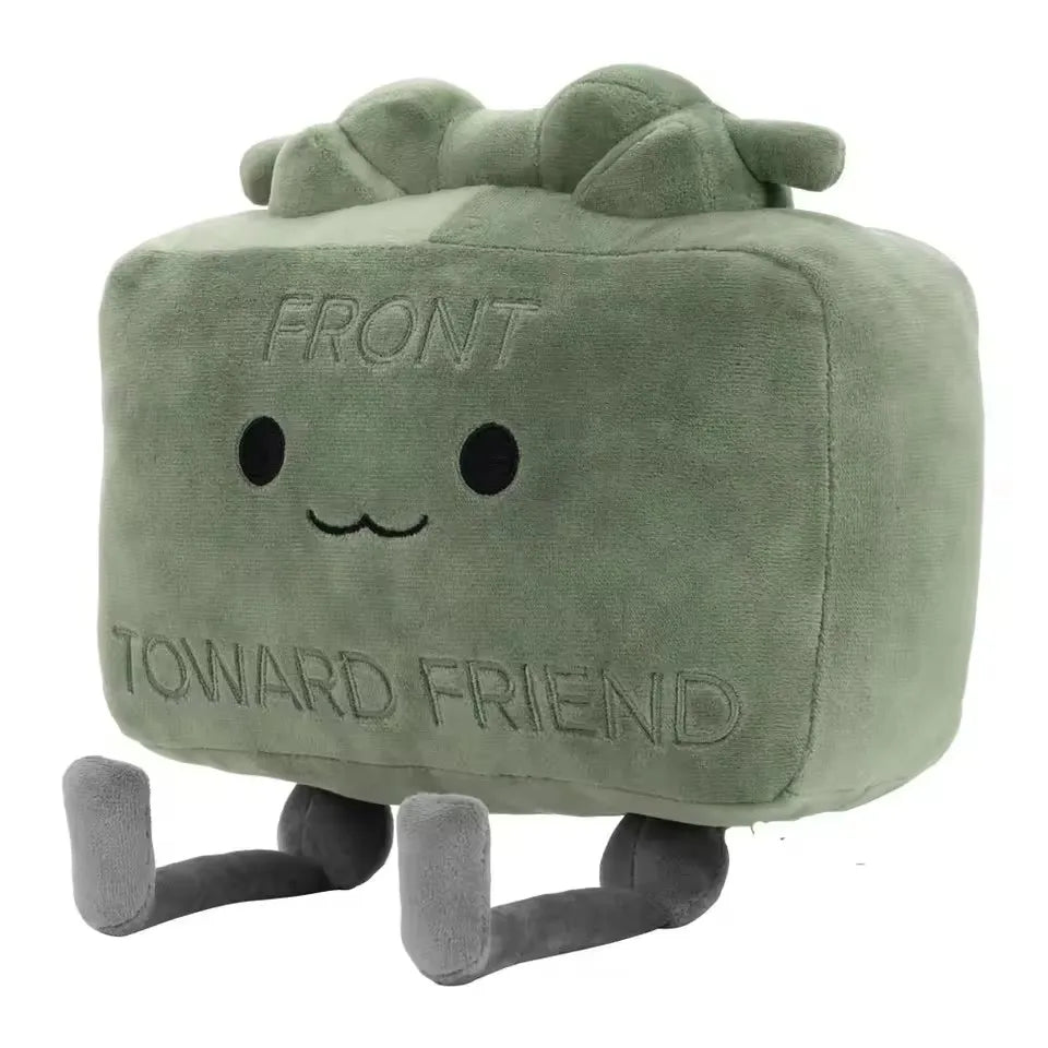 Kawaii Green Square Plush Doll Pillow - Soft 8 in (20 cm) Cute Anime Plush Toy Gift for Kids