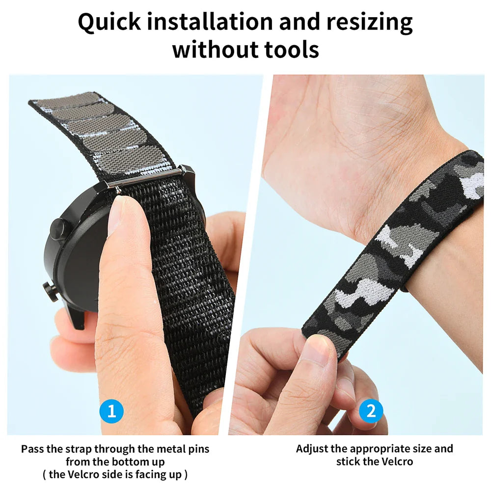22mm 26mm QuickFit Nylon Loop Strap For Garmin Tactix 7 AMOLED Delta Bravo Band For Garmin Fenix 7X 6 PRO 5 3 Braided Watchbands