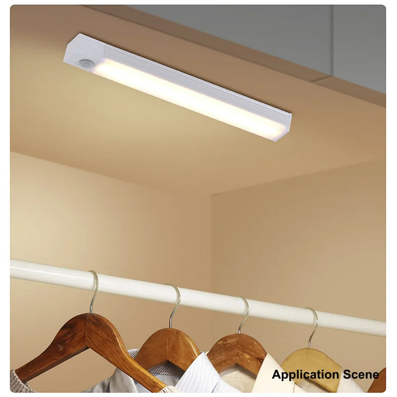 USB Rechargeable Motion Sensor LED Bar Light – Wireless Magnetic Cabinet Night Light, 10/20/30/50 cm (3.9/7.9/11.8/19.7 in), 3-Color