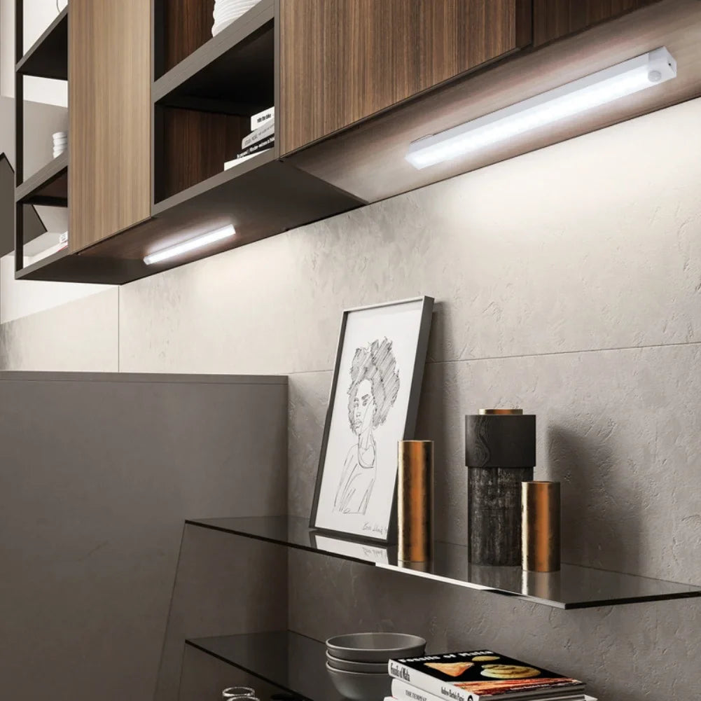 LED Motion Sensor Night Light 19.7 in (50 cm) – USB-C Rechargeable Wireless Cabinet, Wardrobe & Staircase Backlight