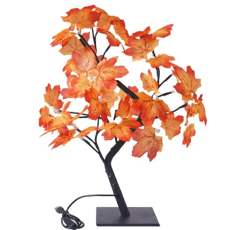 Cherry Blossom Bonsai LED Table Lamp 19.7in (50cm) USB or 3×AA Battery Powered Touch Sensor Night Light Tabletop Decorative Tree