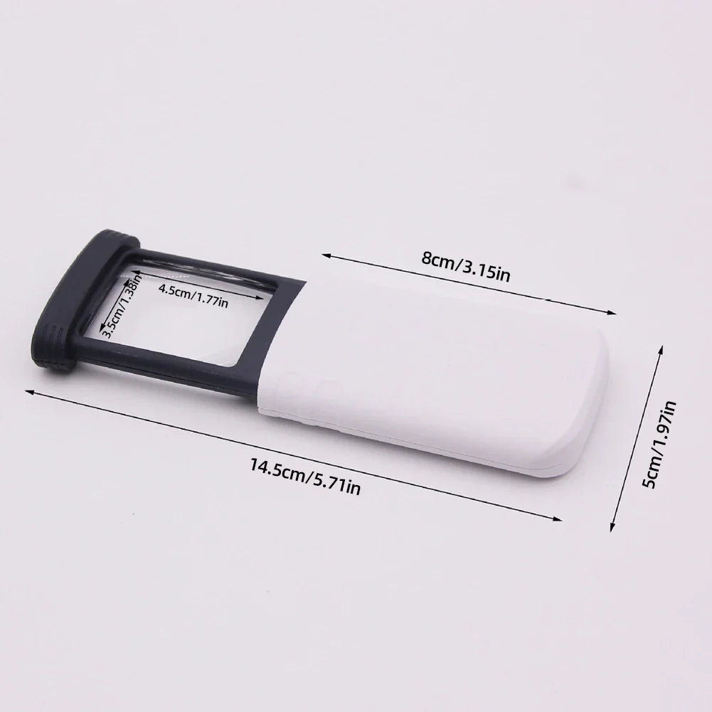 4x Foldable Pocket Magnifier with LED Light — Mini Handheld Loupe for Jewelry, Reading & Antiques