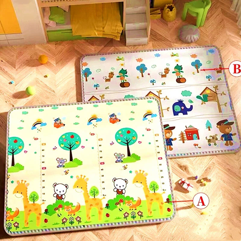 Foldable Thick Foam Play Mat for Kids 200x180 / 180x150 / 180x120 cm (79x71 / 71x59 / 71x47 in) Non-Slip Crawling Safety Rug