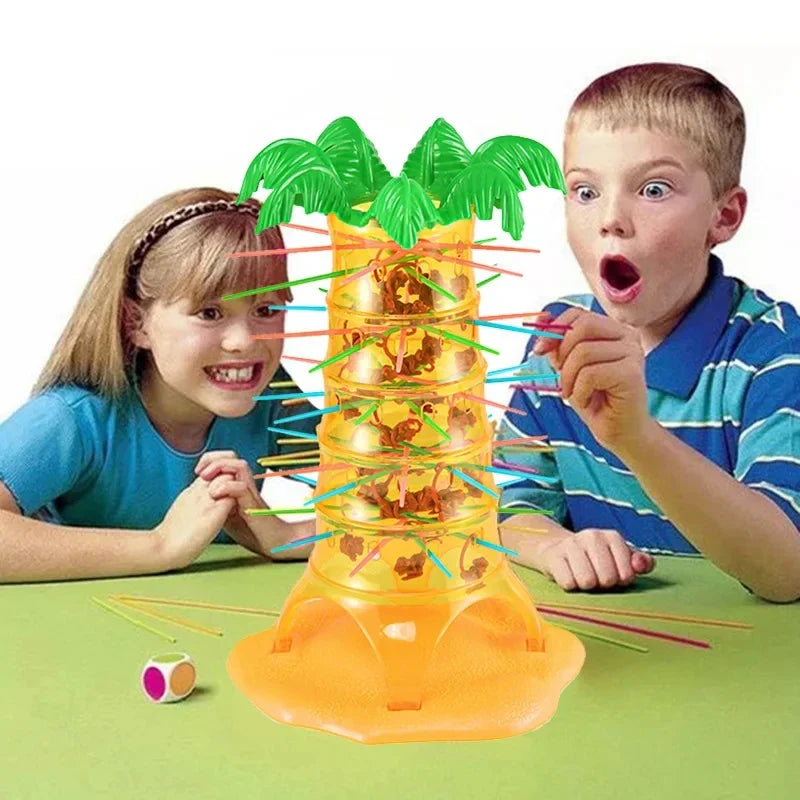Tumbling Monkeys Family Tabletop Game - Roll & Rescue Climbing Monkeys, 2-4 Players, 30 Monkeys & Colored Sticks