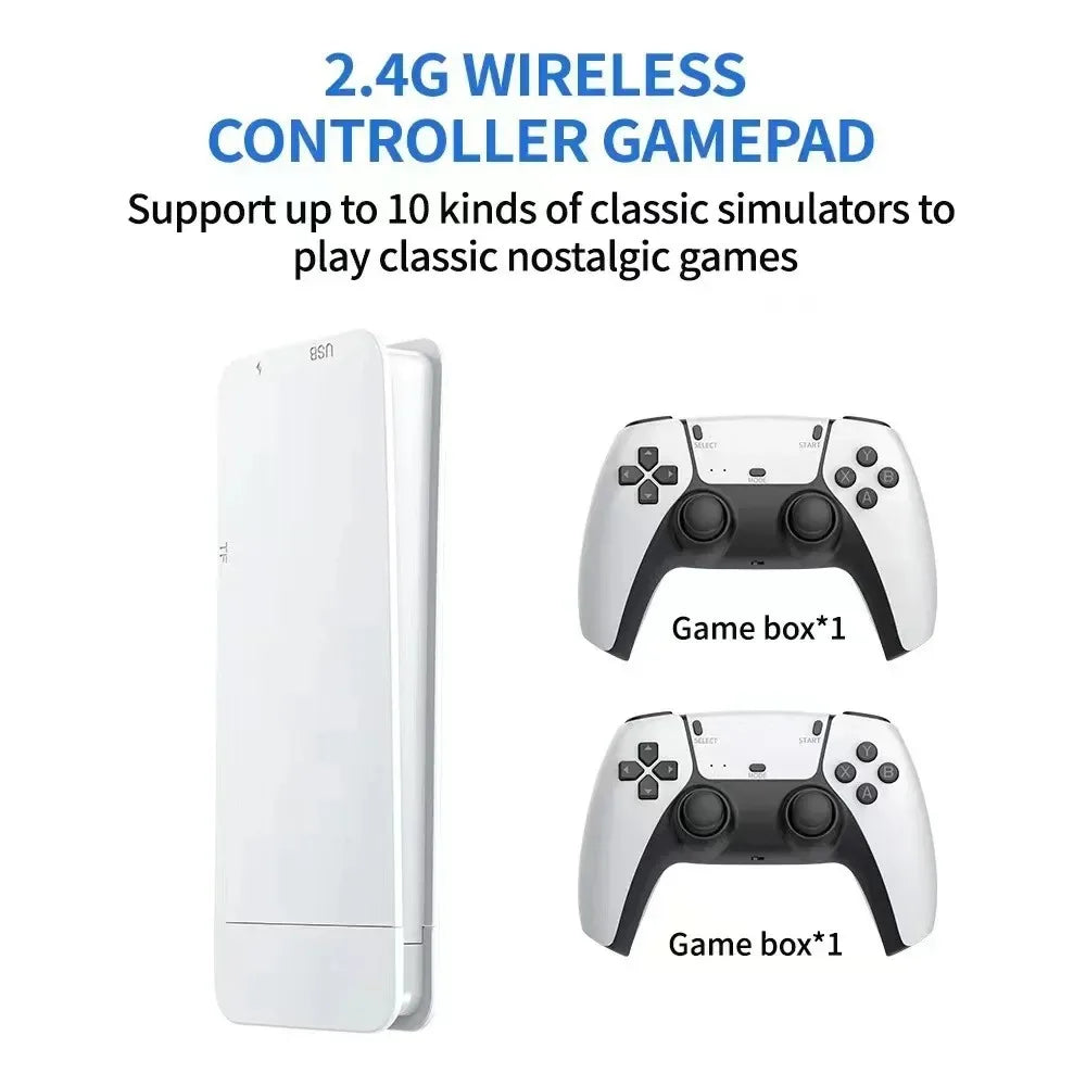 128GB Retro Game Stick TV Console 4K HDMI Wireless Gamepads 50,000+ Classic Arcade Games Two-Player