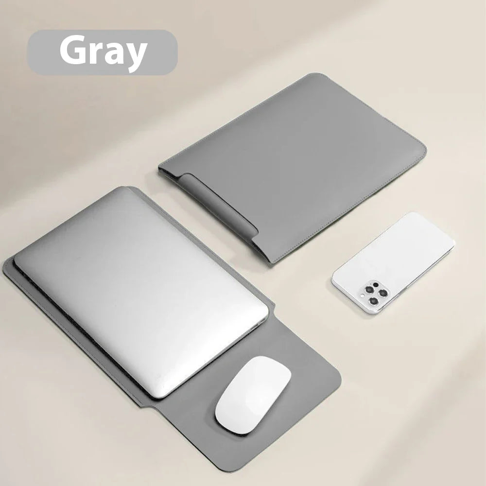 Waterproof PU Laptop Sleeve 11–16 Inch (26–40 cm) Convertible Mouse Pad | Thin Lightweight Notebook & Tablet Sleeve