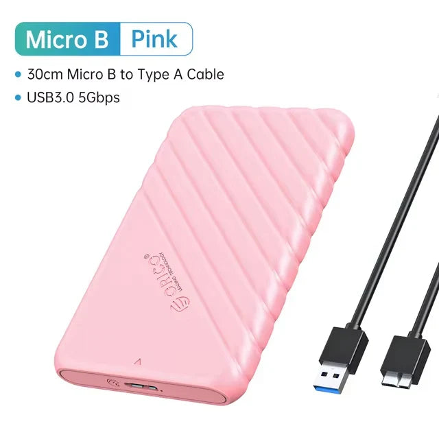 2.5-Inch SATA to USB 3.0 and Type-C External HDD Enclosure — Fits 7-9.5mm SSD/HDD, Up to 6TB, 5Gbps/6Gbps
