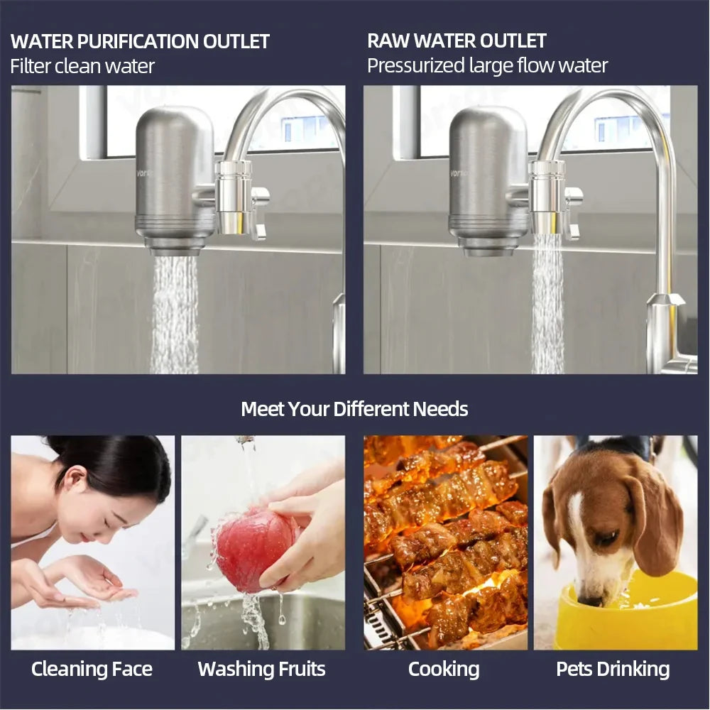 2-Pack Faucet Water Filter Replacement – 5-Stage Drinking Water Purifier for Kitchen & Home, 400 Gallon Capacity