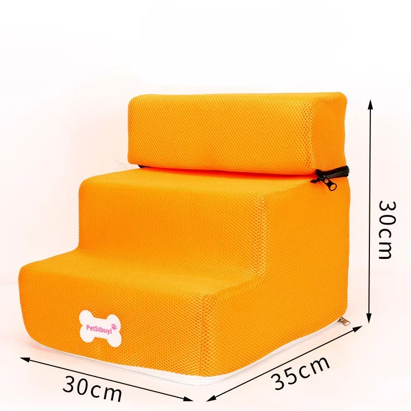 3-Step Pet Stairs for Small Dogs and Cats - Removable Washable Non-Slip Ramp Ladder