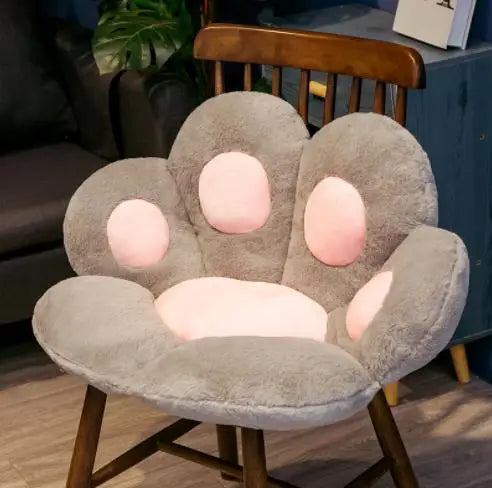Kawaii Cat Paw Plush Floor Cushion 70 × 60 cm (27.6 × 23.6 in) — Soft Stuffed Seat Pillow Butt Pad for Home, Office & Nap