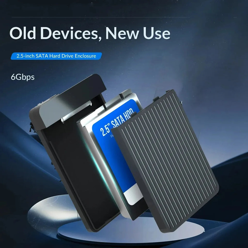 2.5-Inch SATA to USB 3.1/3.0 HDD & SSD Enclosure (USB-C) — 6 Gbps External Hard Drive Case, Tool-Free Hot-Swap