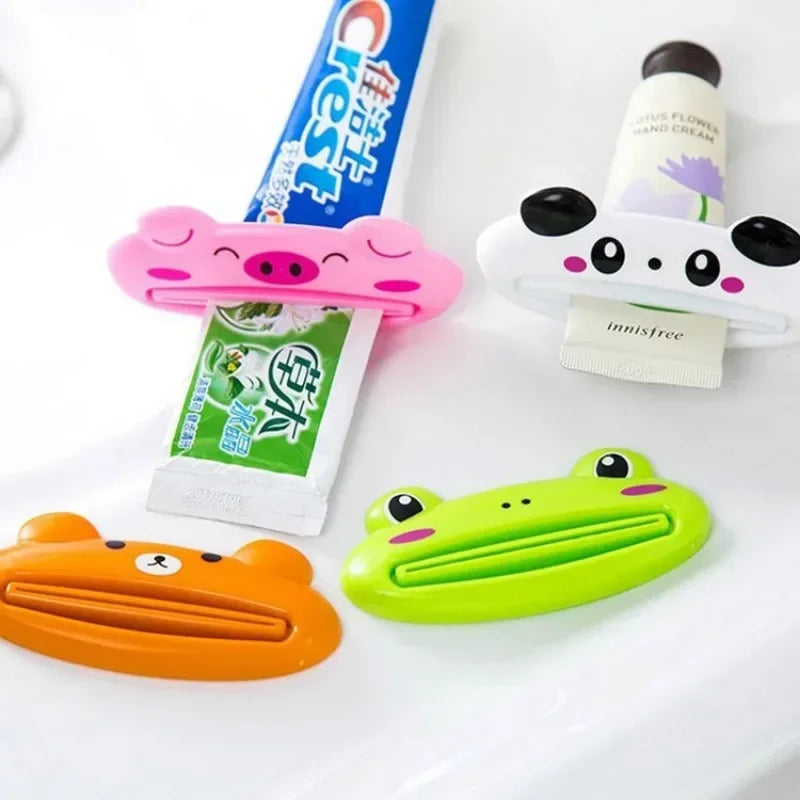 Cartoon Rolling Toothpaste Squeezer Dispenser for Kids – Tube Saver Holder (1.6 x 3.5 in / 4 x 9 cm) – 1 or 2-Pack