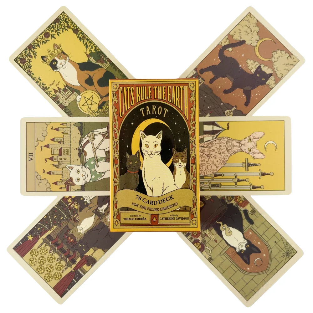 Cats Rule the Earth 78-Card Tarot & Oracle Deck — English Divination Cards