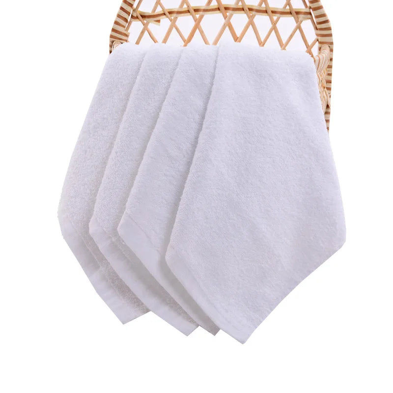 5-Pack Pure Cotton Small Square Towels - White Face & Hand Towels for Kids, Hotel, Spa, Bathroom