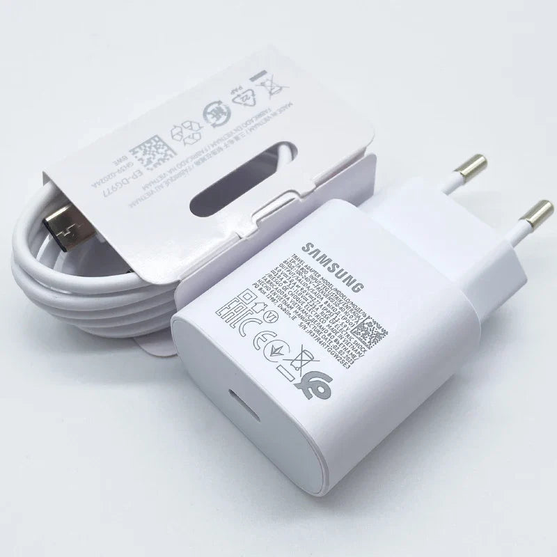25W Super Fast USB-C Charger Adapter with 100cm (39.4 in) USB-C Cable — USB-PD & Adaptive Fast Charge, EU Plug