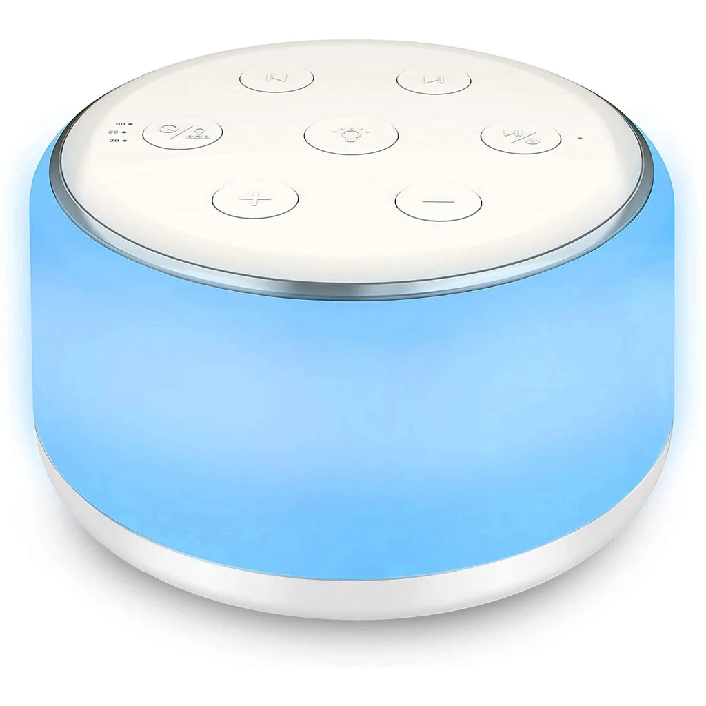 White Noise Machine for Baby – Portable Sleep Sound Machine with 34 Soothing Sounds, 7-Color Night Light, Timer & USB-C Rechargeable