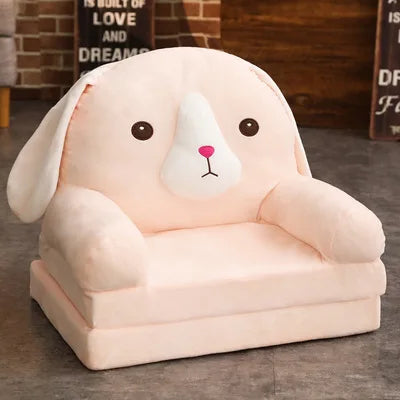 Foldable Kids Cartoon Sofa Bed — Plush Toddler & Baby Seat, Princess Nap Cushion