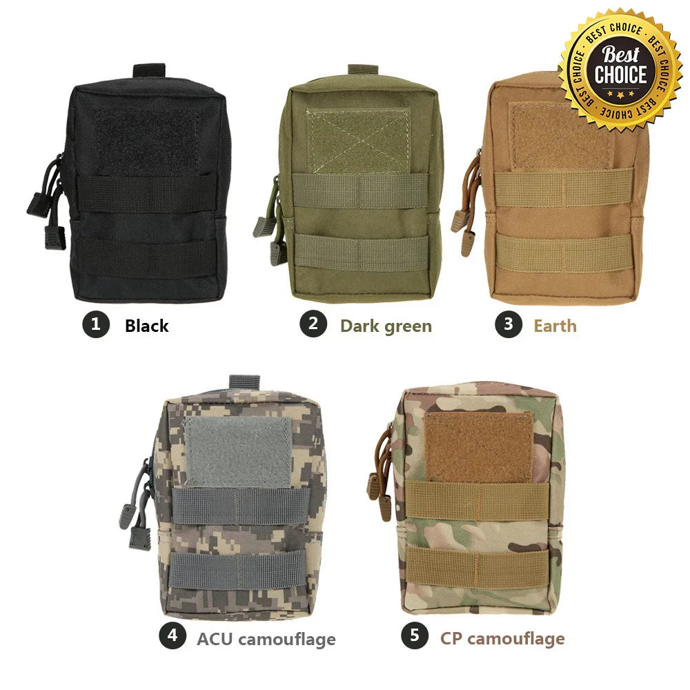 600D Nylon MOLLE Waist Pouch – Tactical Hunting Belt Pack Zipper Utility Bag