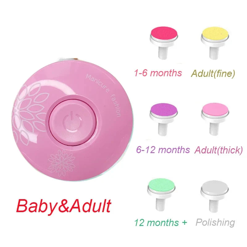 Electric Baby Nail Trimmer Kit for Newborns & Infants, Nail Clipper and Polisher Manicure Set
