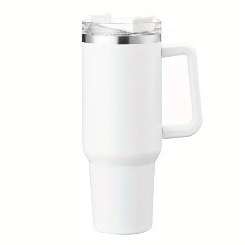 40oz Vacuum Insulated Tumbler with Handle & Straw Lid | Stainless Steel Travel Bottle