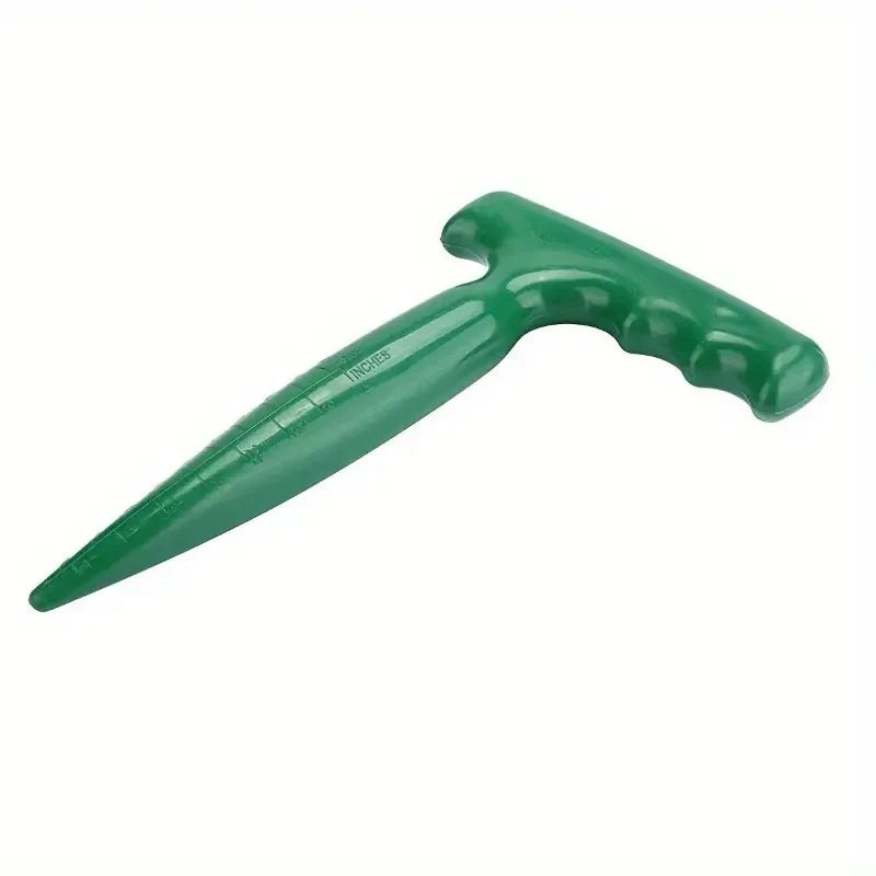 Handheld Garden Hole Puncher with Clear Scale and Seed Dispenser - Lightweight Planting Tool for Seeds and Bulbs
