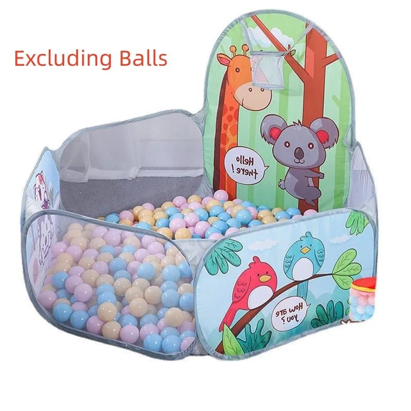 120 cm (47 in) Kids Playpen Ball Pit Tent with Basketball Hoop – Portable Indoor/Outdoor Children's Playhouse