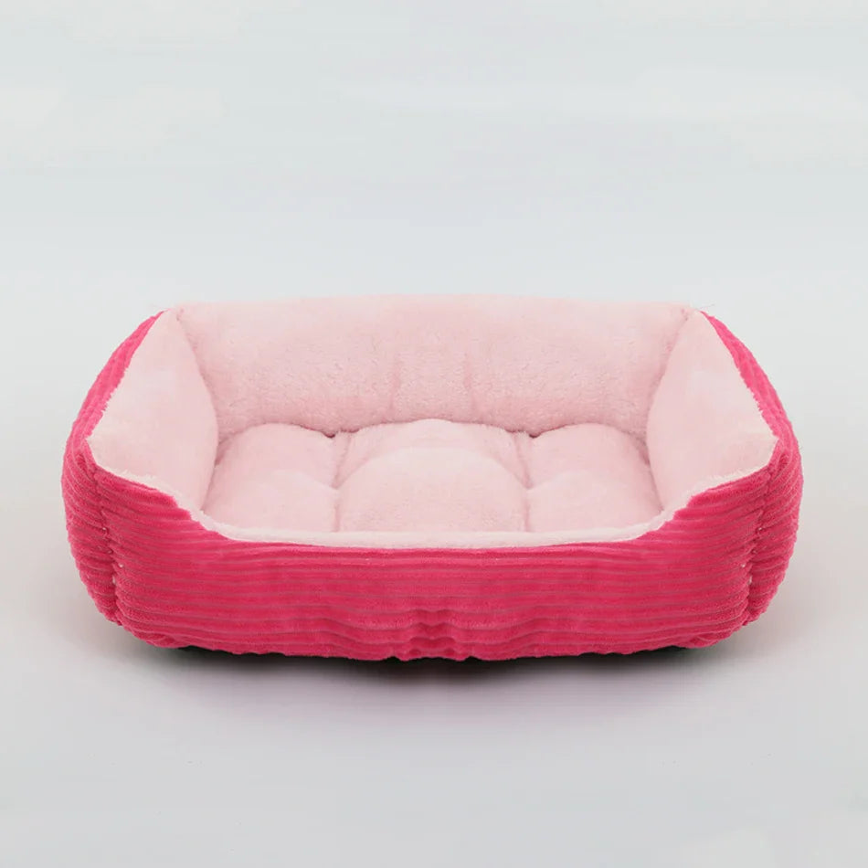 Plush Square Pet Bed for Dogs & Cats, Calming Kennel Sofa Cushion in Multiple Sizes (XS-XXL)