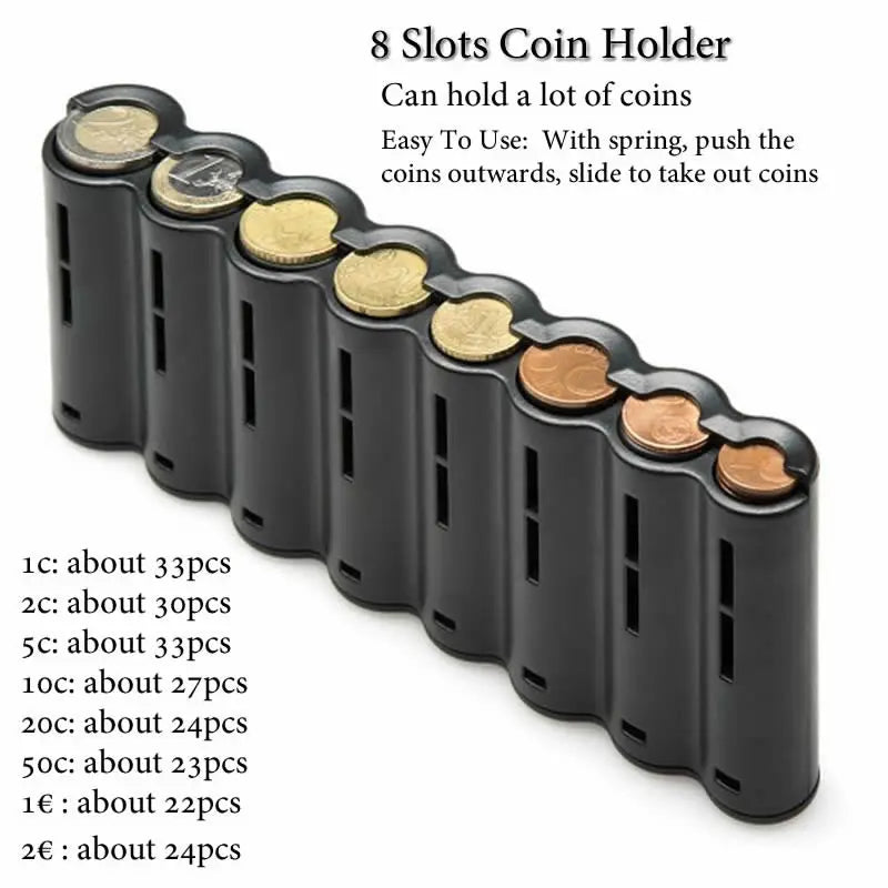 Multi-Pocket Waist Cash Bag with Euro Coin Dispenser Waiter & Cashier Coin Organizer