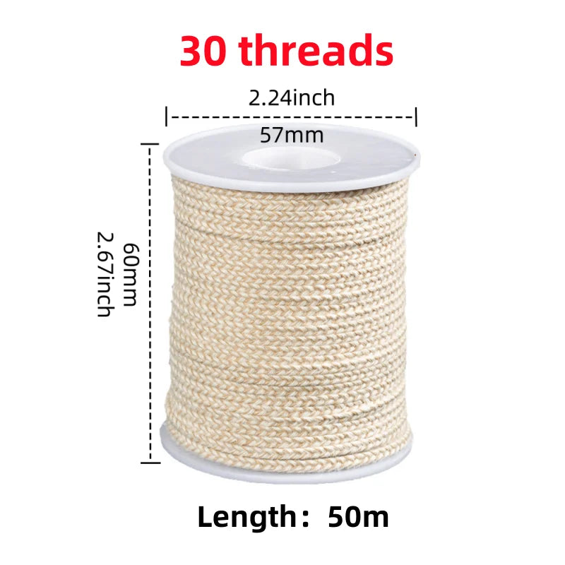 Cotton Candle Wick Roll 50m/61m (164ft/200ft) 21-45 Strand Low-Smoke Eco-Friendly DIY Degreased Wick