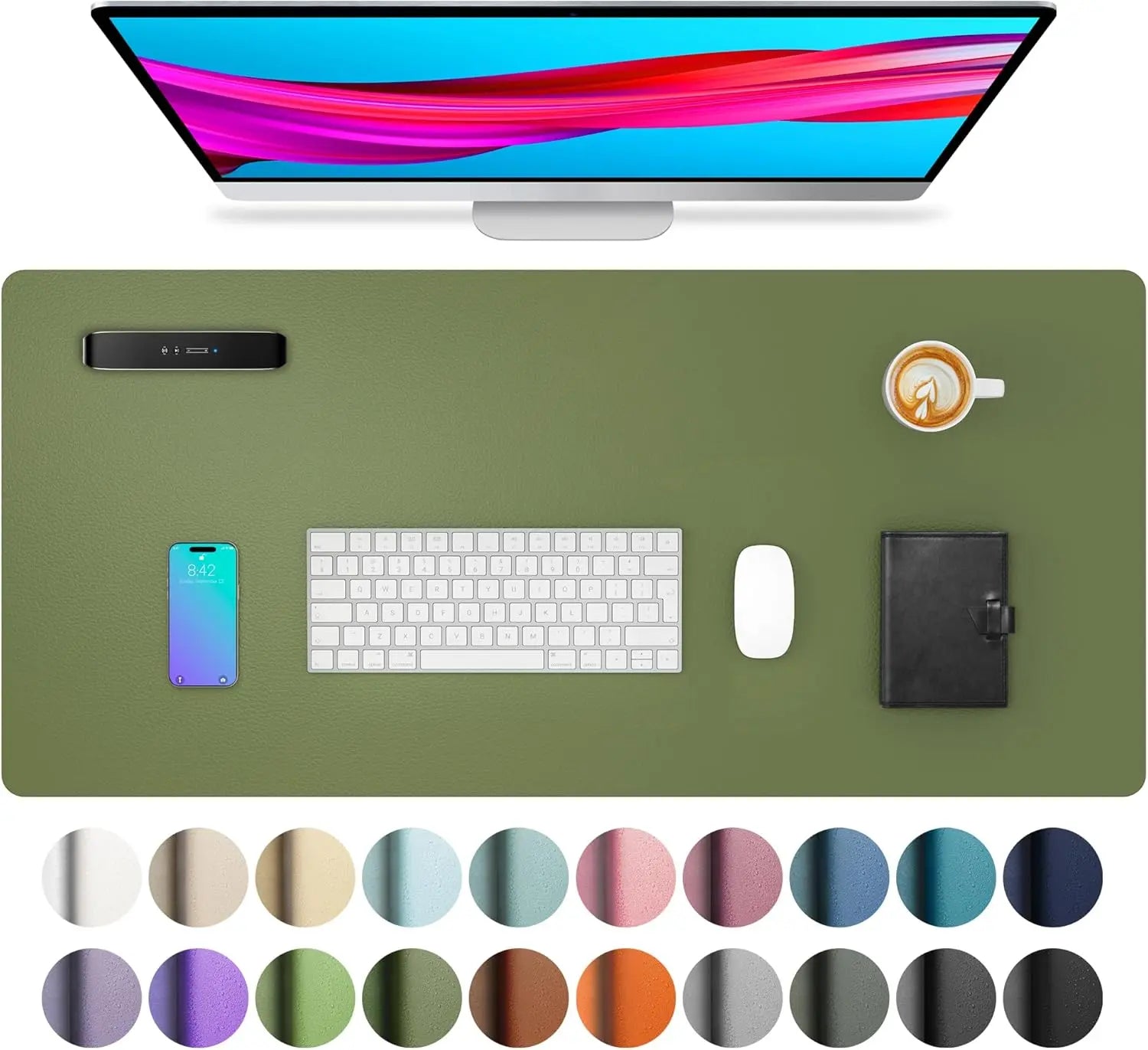 Large Waterproof PU Leather Desk Mat for Office & Home — Keyboard, Mouse & Writing Pad