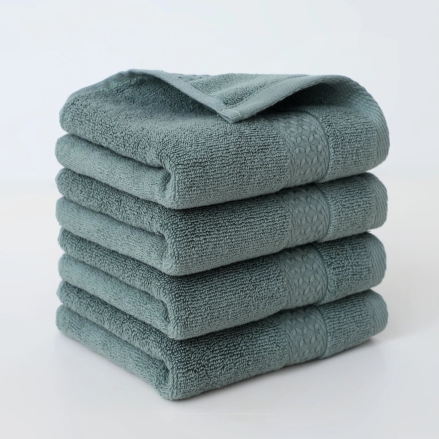 4-Pack Pure Cotton Square Face Towels 30 x 30 cm (11.8 x 11.8 in) Soft Absorbent for Face, Bath & Household