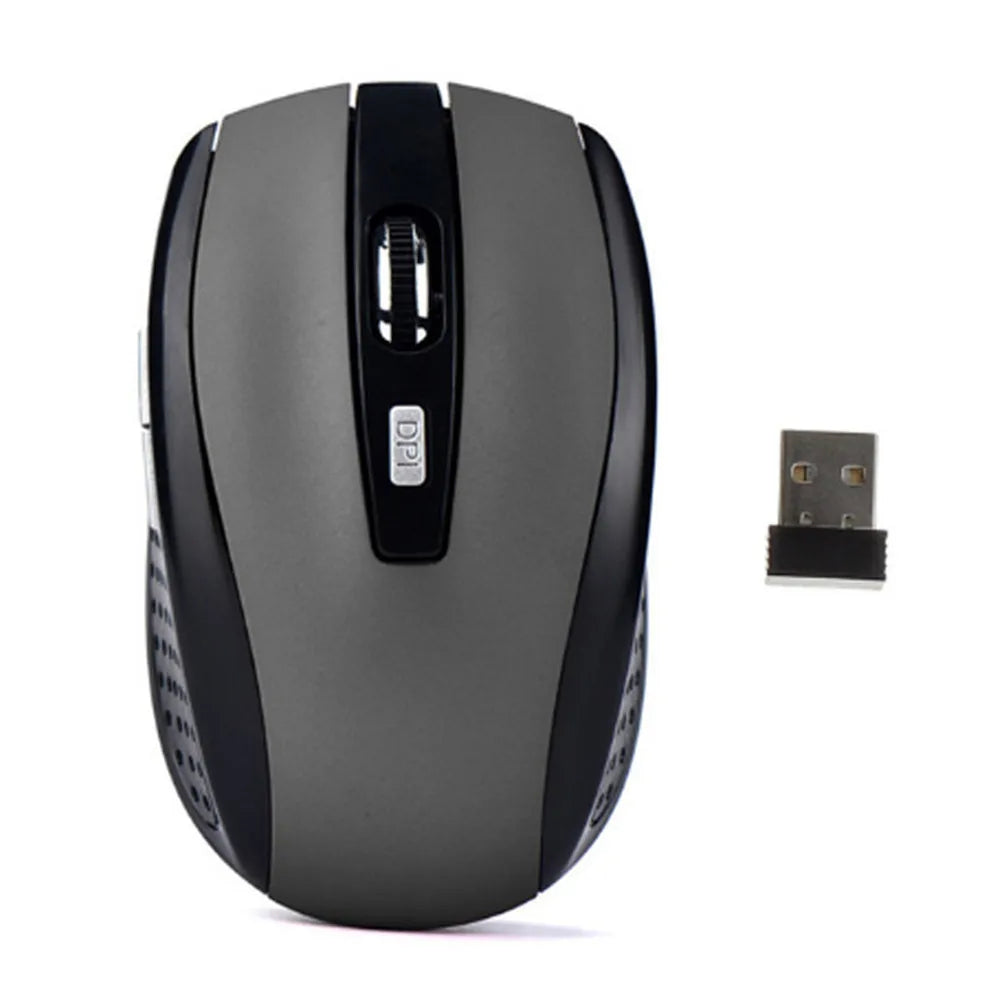 2.4GHz Wireless Optical Mouse — 6-Button Slim Noiseless USB Receiver, 1200 DPI Portable Gaming Mouse for MacBook PC Laptop