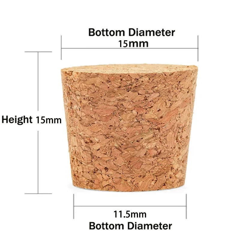 Wooden Conical Cork Stoppers - 5/10/20/50 Pack for Wine Bottles, Crafts & DIY