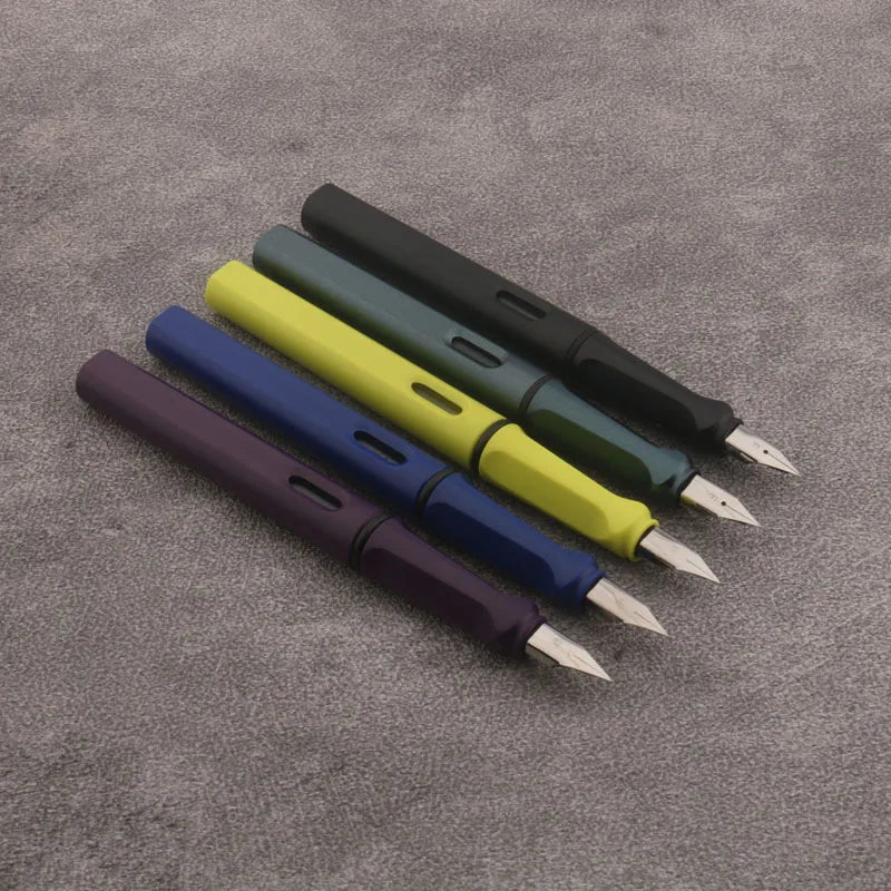 Matte Purple Fountain Pen – Plastic Body with EF/F Stainless Steel Nib, 0.38mm Fine Tip for School & Office