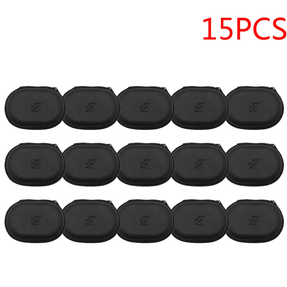 PU Leather Earphones Storage Case - Zippered Protective Carrying Organizer for Wired Earbuds, 101 x 71 x 40 mm (3.98 x 2.80 x 1.57 in)