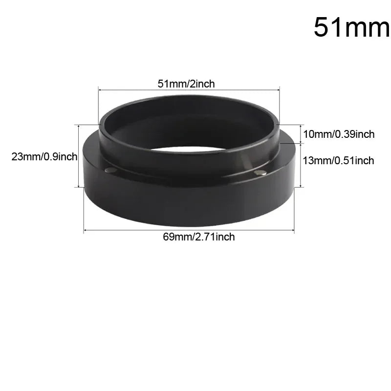 51/53/58mm (2.01/2.09/2.28 in) Aluminum Espresso Dosing Ring for Portafilter - Barista Tamper Accessory