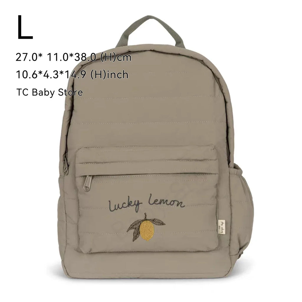Cherry Parent-Child Kids Backpack — Kindergarten School Bag (Small & Large S/L) Lightweight Cotton Travel Bag for Boys, Girls & Moms