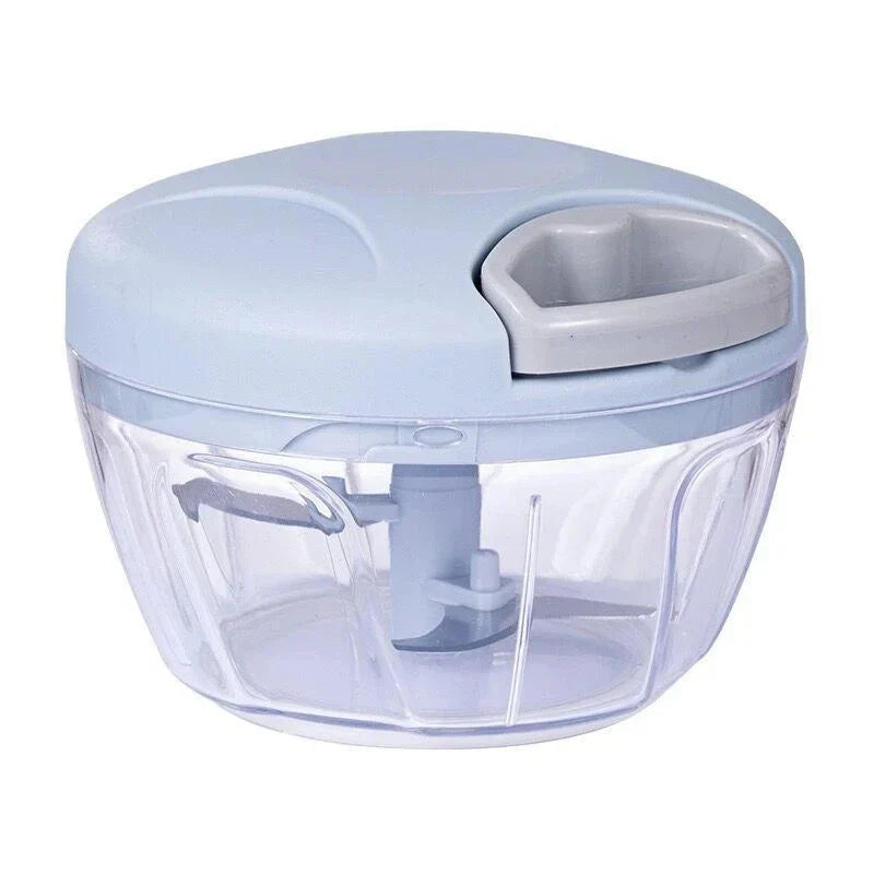 Manual Rope Food Chopper — 500ml & 900ml (17 fl oz / 30 fl oz) Stainless Steel Blade Garlic, Onion & Vegetable Slicer