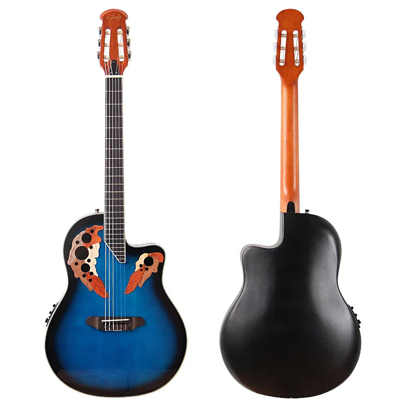 41-Inch (104 cm) Acoustic-Electric Classical Guitar — High-Gloss Spruce Top, Round Back, 6-String 20-Fret