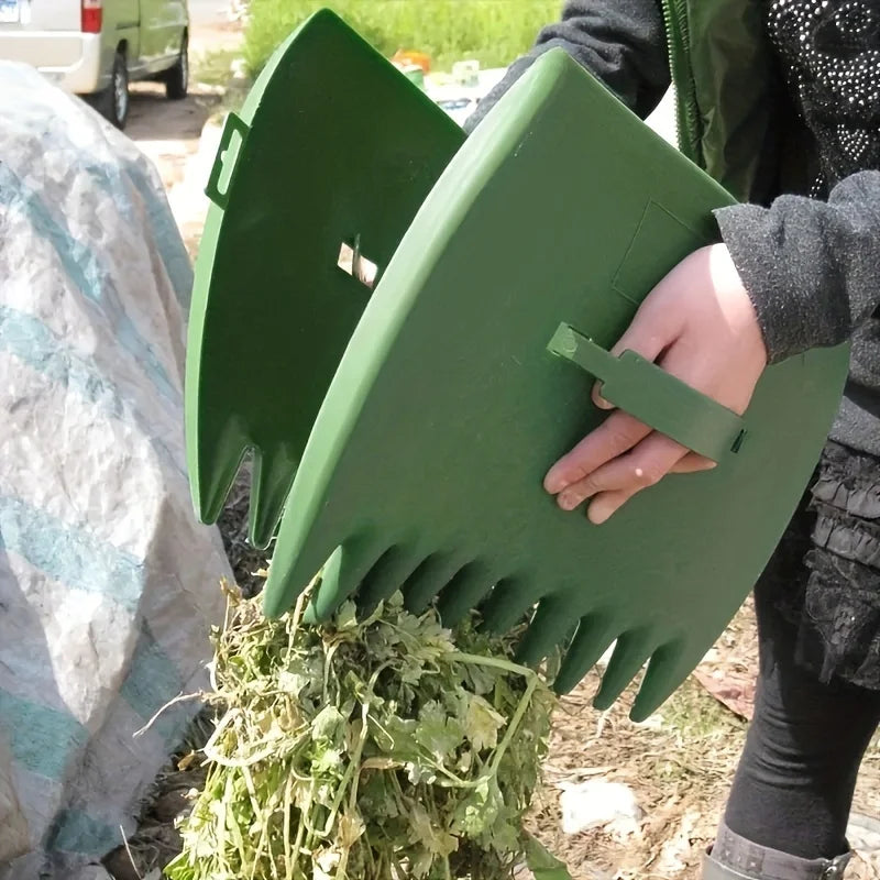 Handheld Garden Rake - Compact Hand Rake for Yard & Lawn Debris, Indoor & Outdoor Gardening Tool